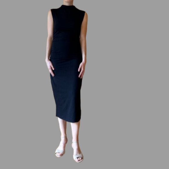 a new day Ruched Bodycon Black Dress - Picture 1 of 2